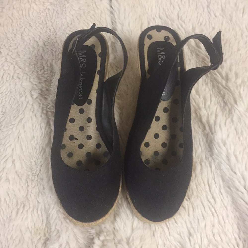 Black Slingback Wedges